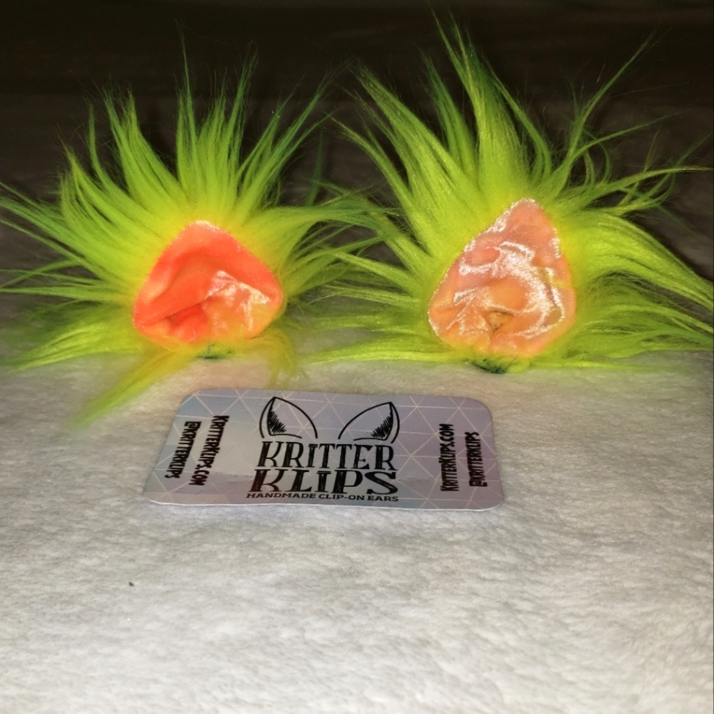 Kritter Klips neon yellow velvet clip-on cat ears